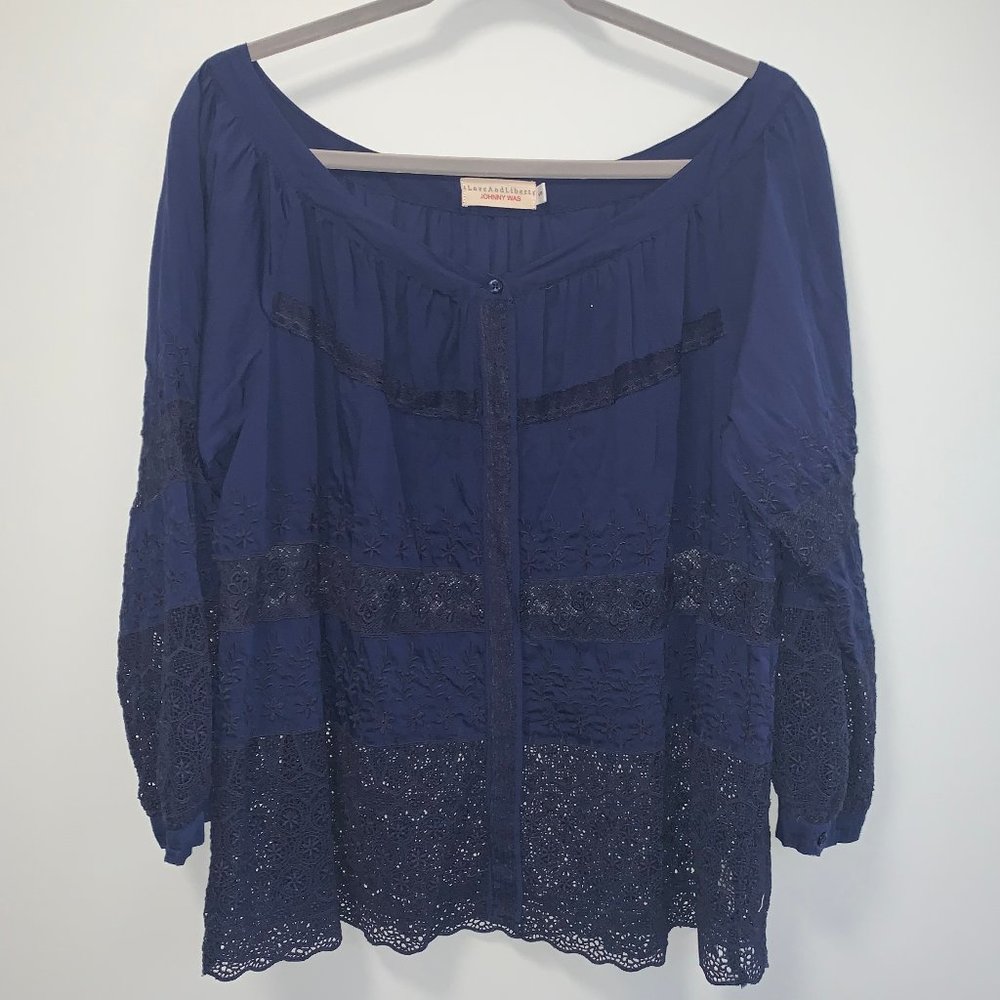 Love And Liberty Johnny Was Embroidered Blouse